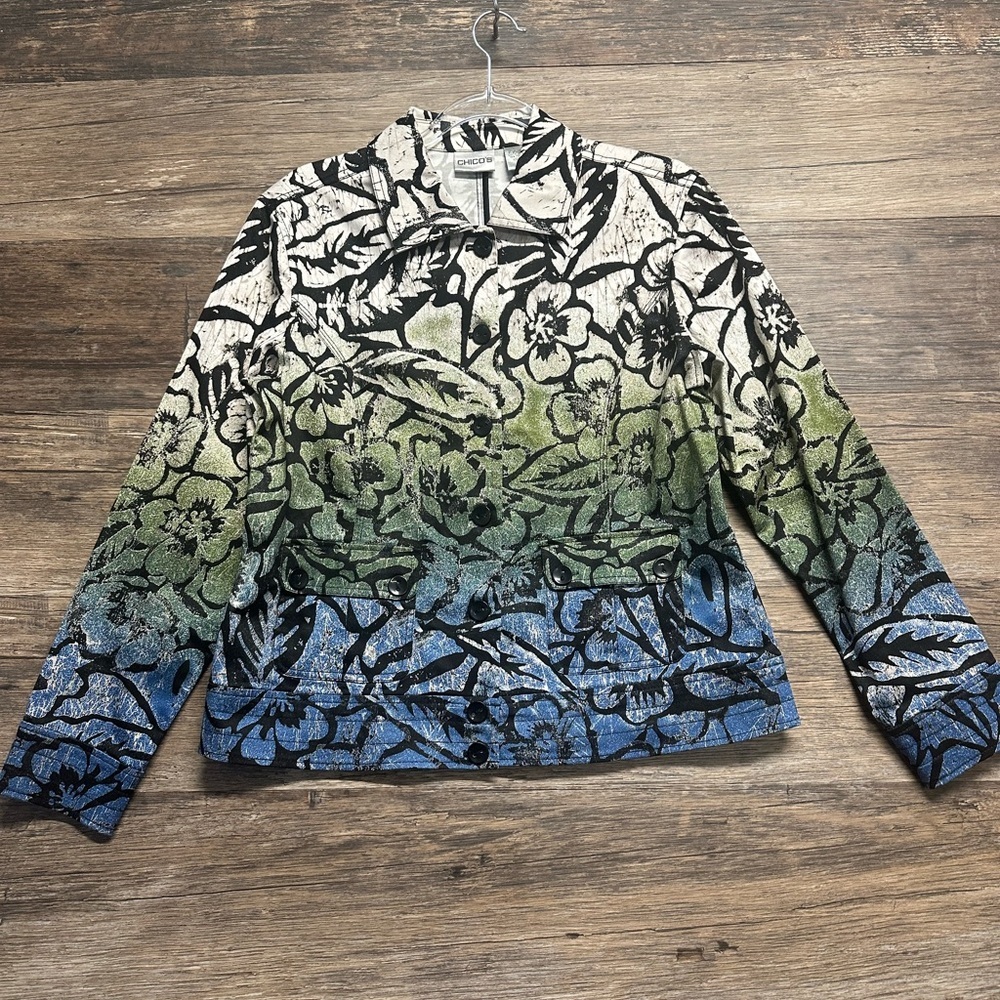 Chico's Floral Ombre Women’s Jacket